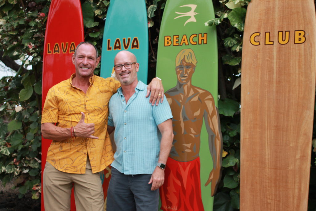 Lava Lava Beach Club owners Eric von Platen Luder, left, and his husband, Scott Dodd