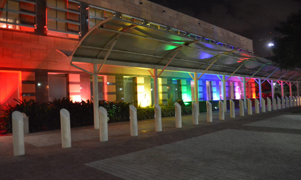 US Embassy Mumbai rainbow lights pride month